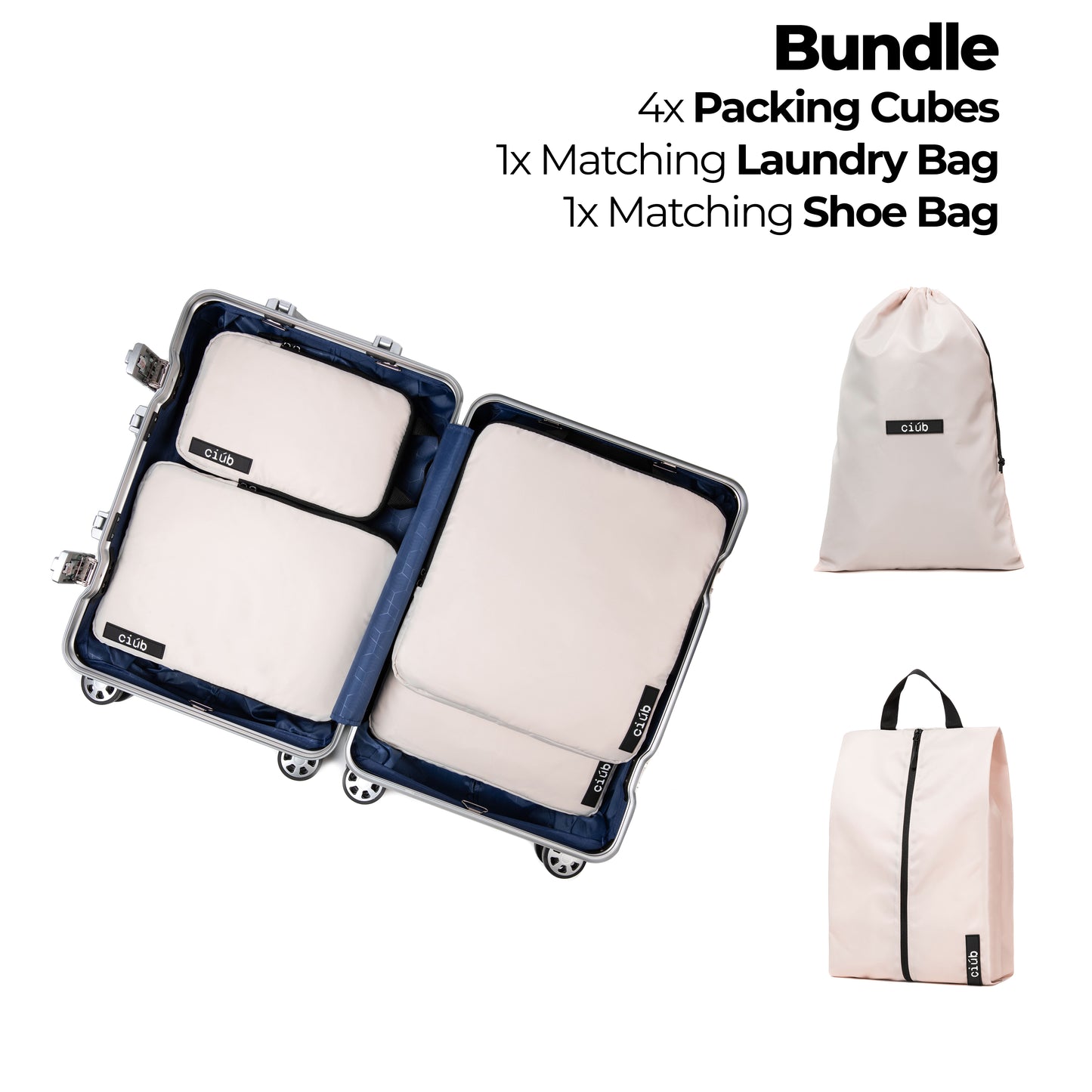 Bundle: 4-Pack+1x Laundry & Shoe Bag