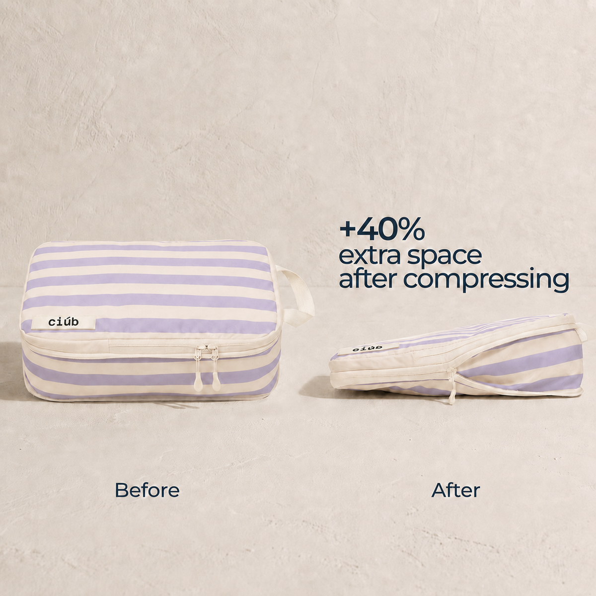 Stripe Compression Packing Cubes