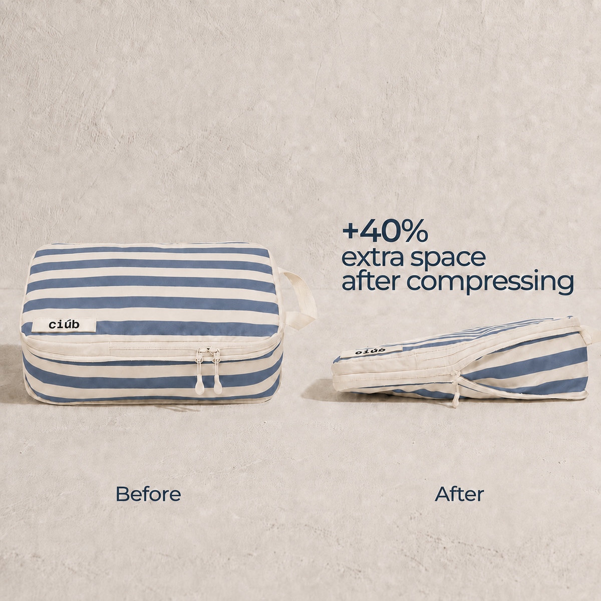 Stripe Compression Packing Cubes