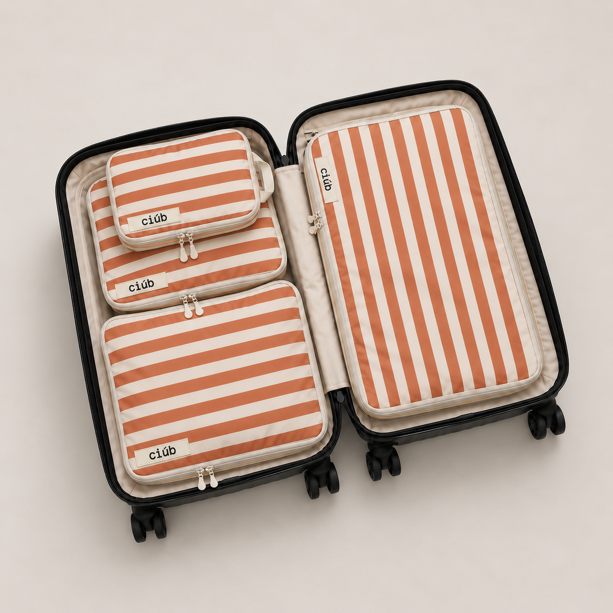 Stripe Compression Packing Cubes