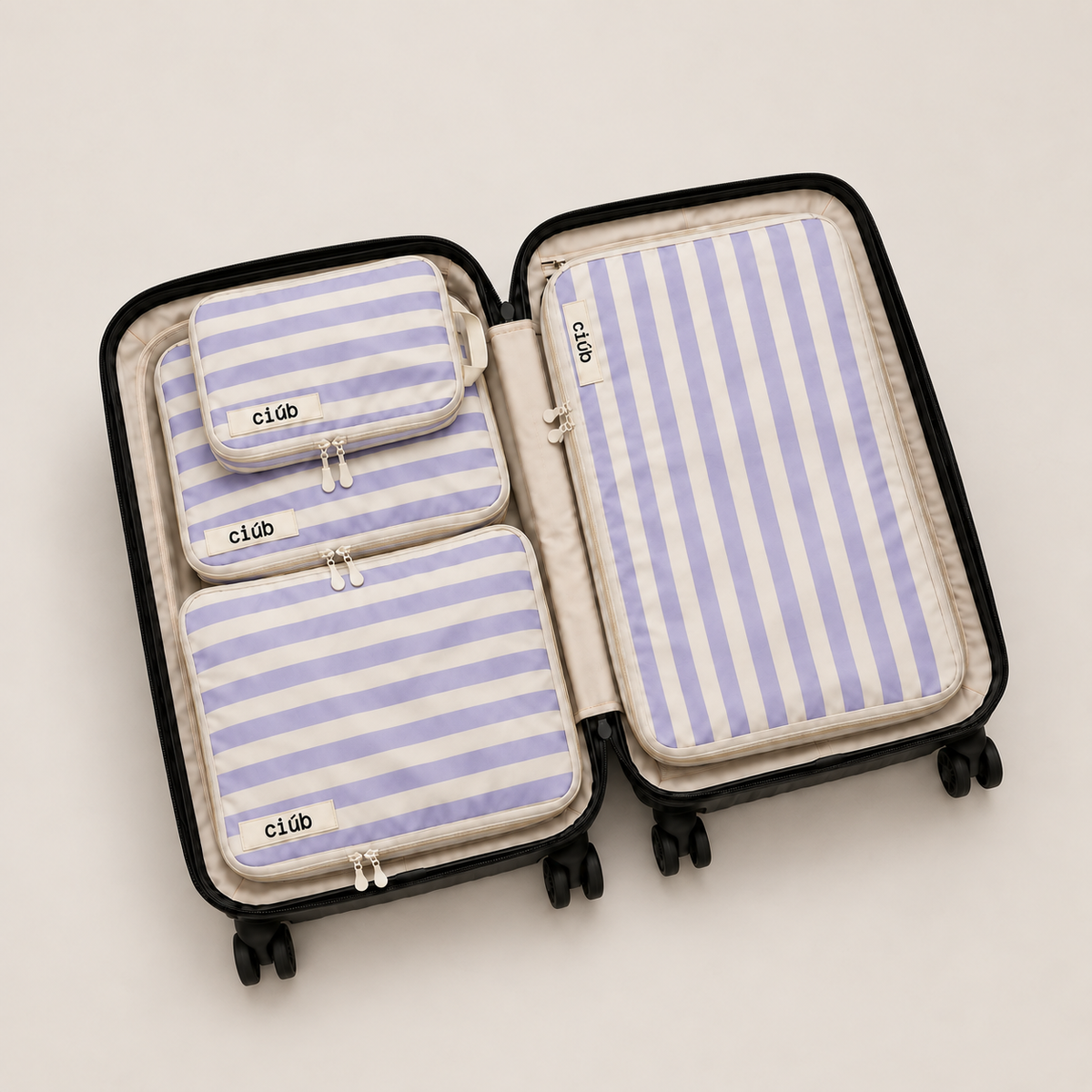 Stripe Compression Packing Cubes