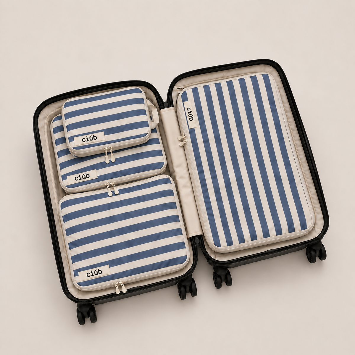 Stripe Compression Packing Cubes