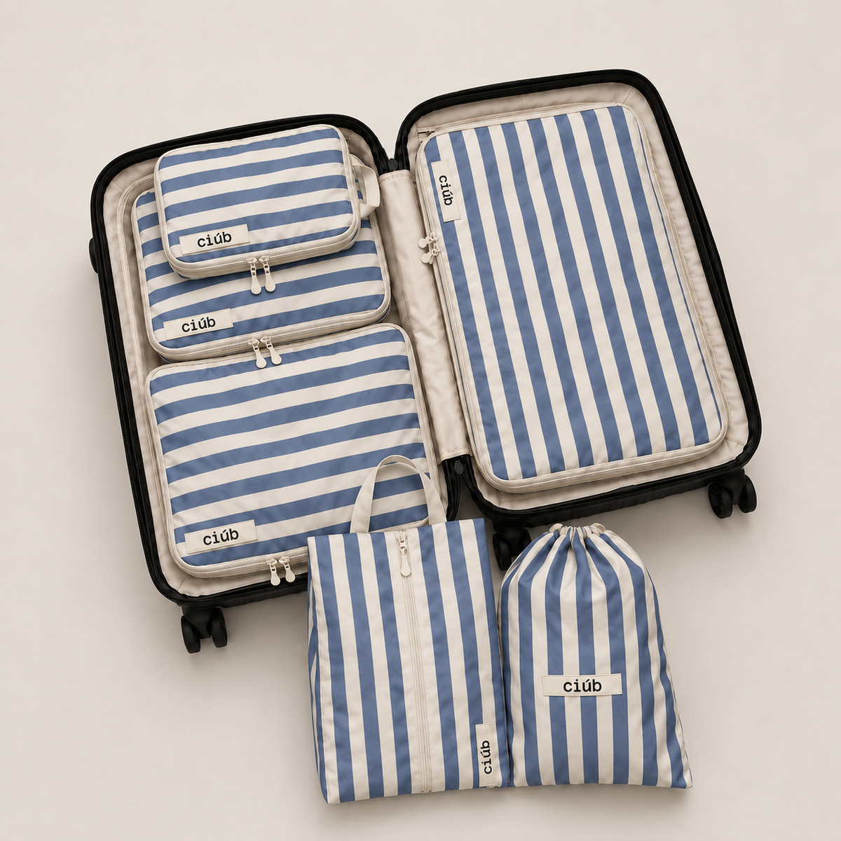 Stripe Compression Packing Cubes
