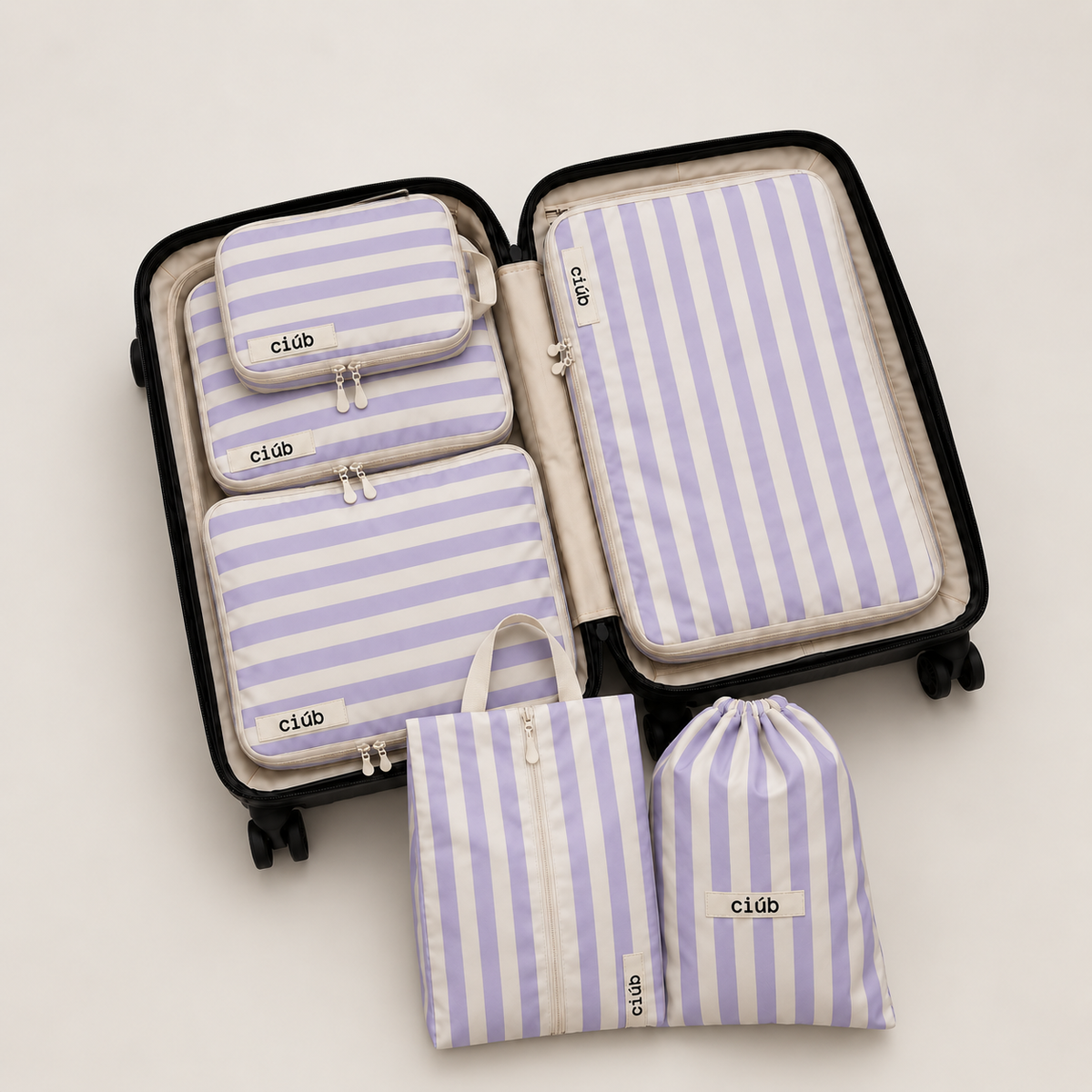 Stripe Compression Packing Cubes