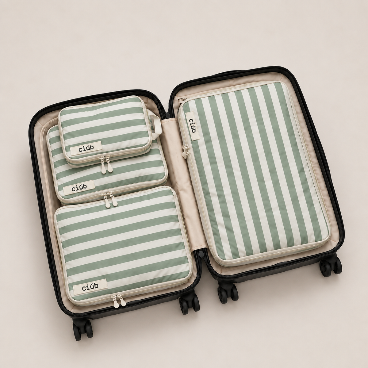 Stripe Compression Packing Cubes