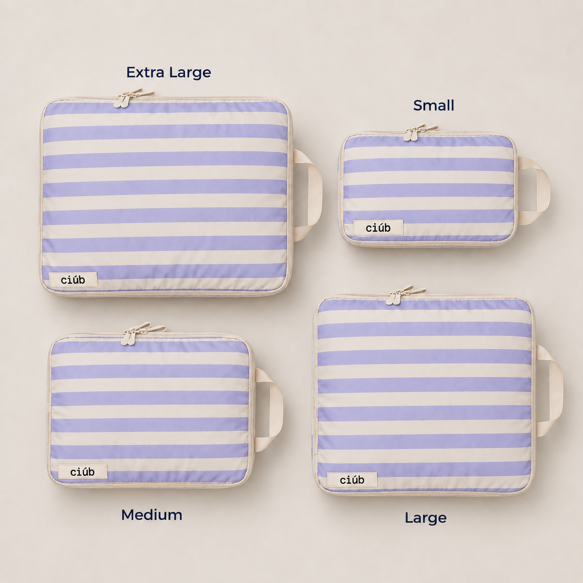 Stripe Compression Packing Cubes